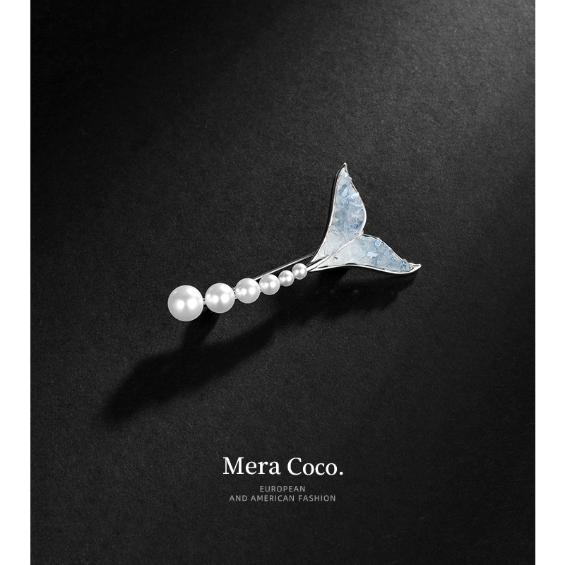 MeraCoco超仙水晶人鱼尾胸针女精致高档珍珠胸花男士西装别针配饰,饰品/流行首饰/时尚饰品新,胸针,淘宝优惠券,粉丝福利购,淘宝优惠卷