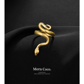 MeraCoco复古高档金蛇丝巾扣环设计感小众金属蛇形腰带衣角打结扣