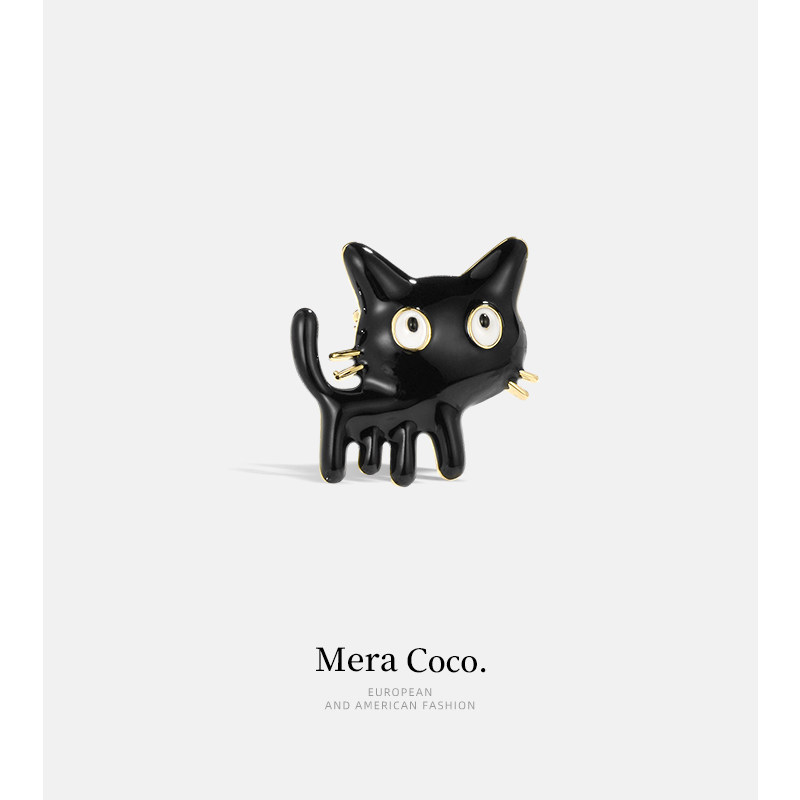 可爱高级感小黑猫胸针别针女图片
