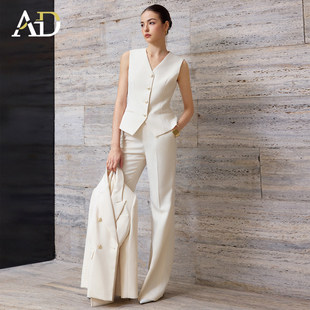 AD2026春季新款轻奢通勤马甲女简约V领纽扣气质优雅叠穿西装马夹