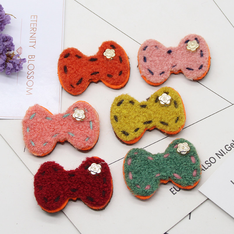 不织布蝴蝶结配件手工diy发饰品材料 卡通儿童衣服装饰胸针半成品