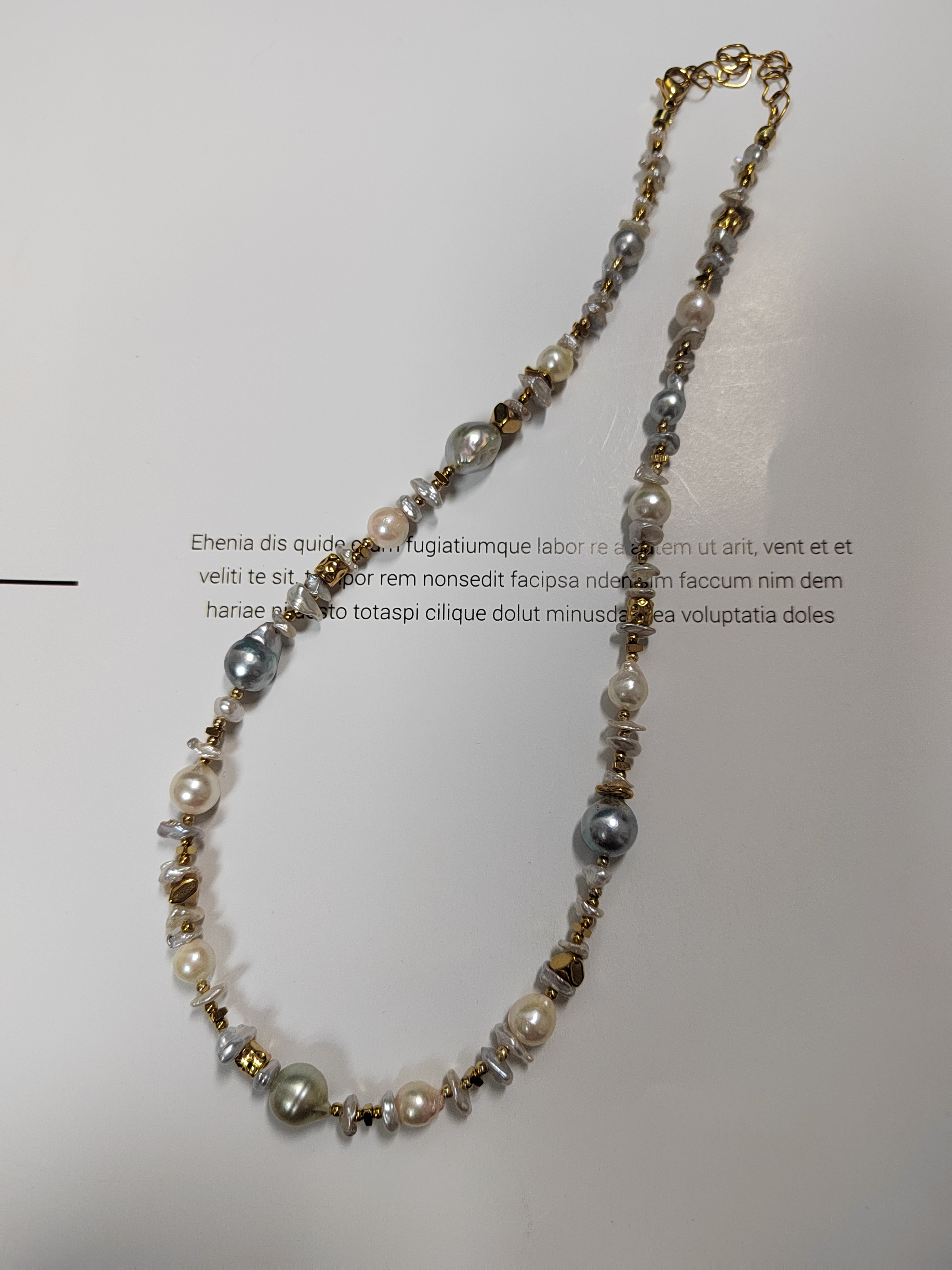 天然海水真多麻ak巴洛克淡水蓝光花瓣凯西珍珠项链