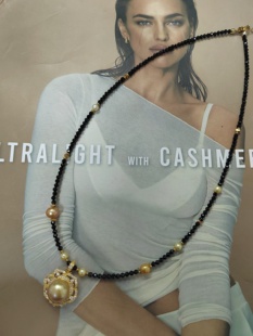 天然海水金珠吊坠纯银吊坠黑尖晶项链福利款