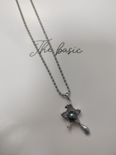 天然海水澳白蓝血凯西海水大溪地巴洛克珍珠吊坠纯银万能扣吊坠