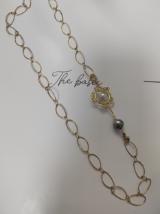 天然海水澳白大溪地巴洛克珍珠延长链项链纯银小花吊坠