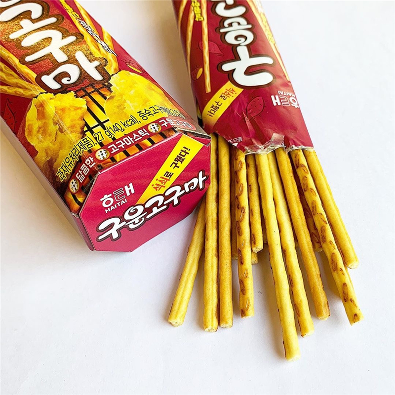 新品小薯棒韩国进口零食 海太碳烤红薯风味薯条饼干棒 小薯条30克