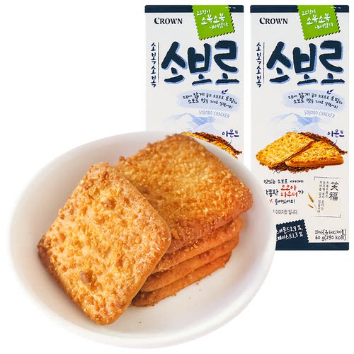 crown韩国进口香酥60g夹心饼干