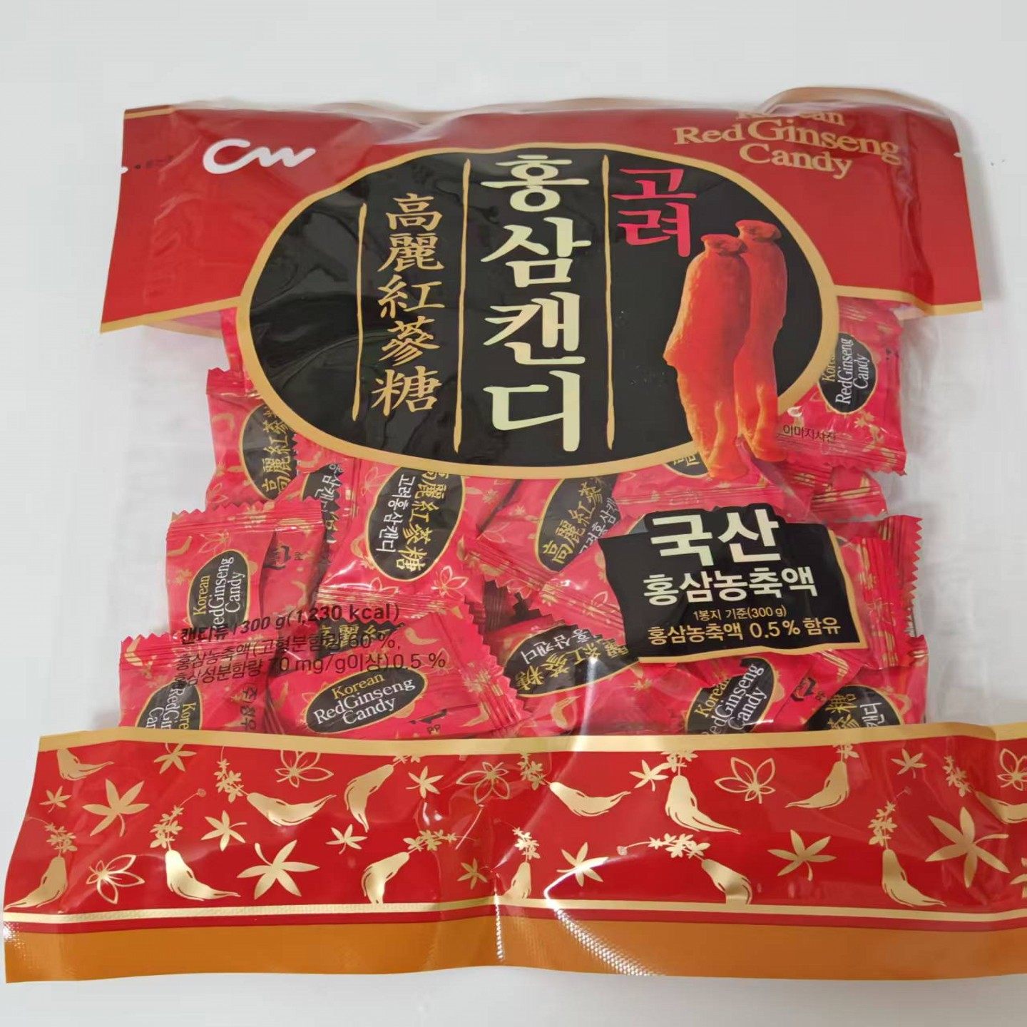 韩国进口青佑红参味硬糖原装CW高丽红参味软糖喜糖人参糖零食糖果