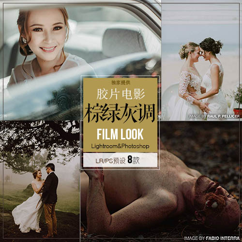 lightroom预设旅拍低饱棕绿灰调人像电影色调PS ACR LR预设C180