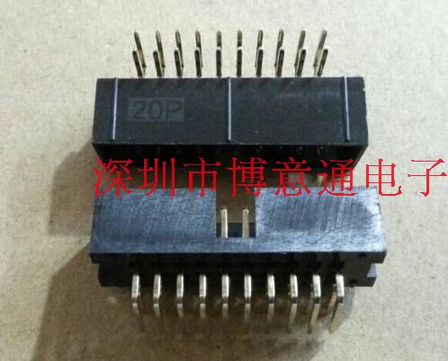 IDC插槽 20PIN 2X10芯 IDC母座 针距2.54MM 90度弯针 IDC排线插座