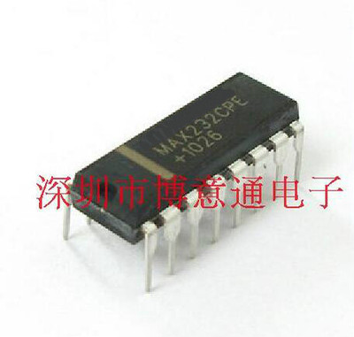 直插MAX232CPE/MAX232EPE/MAX232CSE RS-232接口IC DIP-16