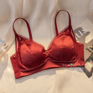 法式三角杯小胸内衣女夏季薄款无钢圈舒适聚拢透气性感不空杯文胸