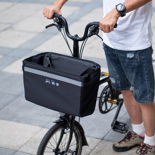 适用Brompton小布折叠自行车配件车头包宠物菜篮子猪鼻车前包车筐