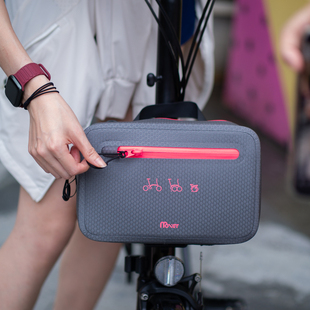 适用Brompton小布折叠自行车防溅水猪鼻扣车头包车前包通勤斜肩包