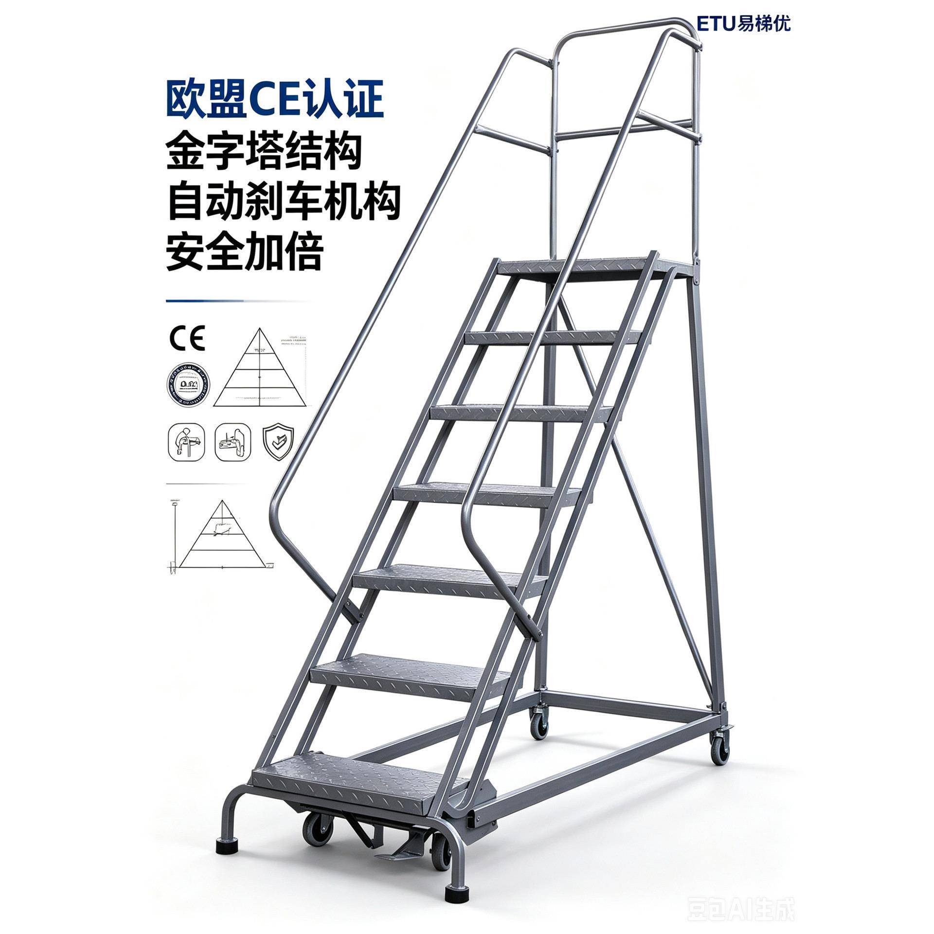 ETU易梯优,斜拉式超市登车梯商场超市理货梯坚固耐用三年保固