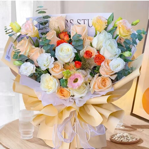 情人节鲜花速递同城向日葵香槟玫瑰花束郑州南昌武汉全国配送生日