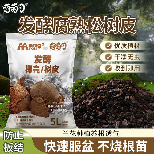 发酵腐熟松树皮松鳞垫材蝴蝶兰石斛专用大块颗粒兰花植料专用树皮