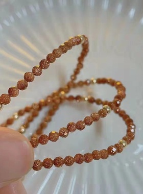 新款网红直播同款天然金沙石水晶手链女ins小众简约气质闺蜜手串