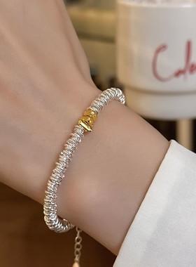 新中式碎银子奶酪圆形手串女轻奢小众精致爆款高颜值手链直播热销