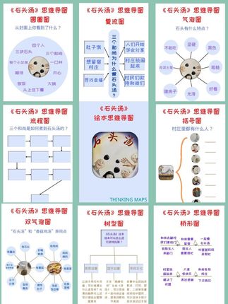 石头汤 绘本思维导图教材 实物教材 适合教师 家庭学习