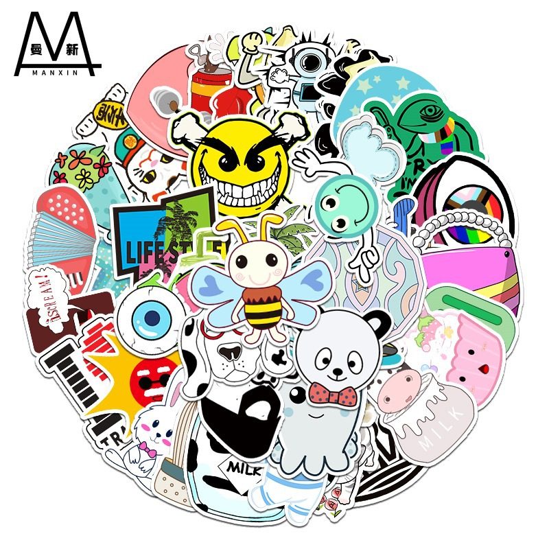 50张vsco卡通涂鸦贴纸行李箱