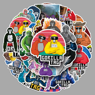 50张Gorilla Tag游戏贴纸VR大猩猩周边防水装饰水杯滑板电脑贴纸