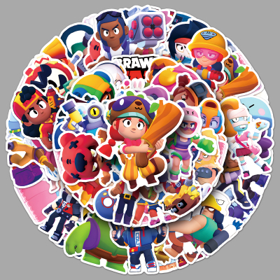 51张荒野乱斗Brawl Stars贴画杰西高清游戏周边手机壳保温杯贴纸
