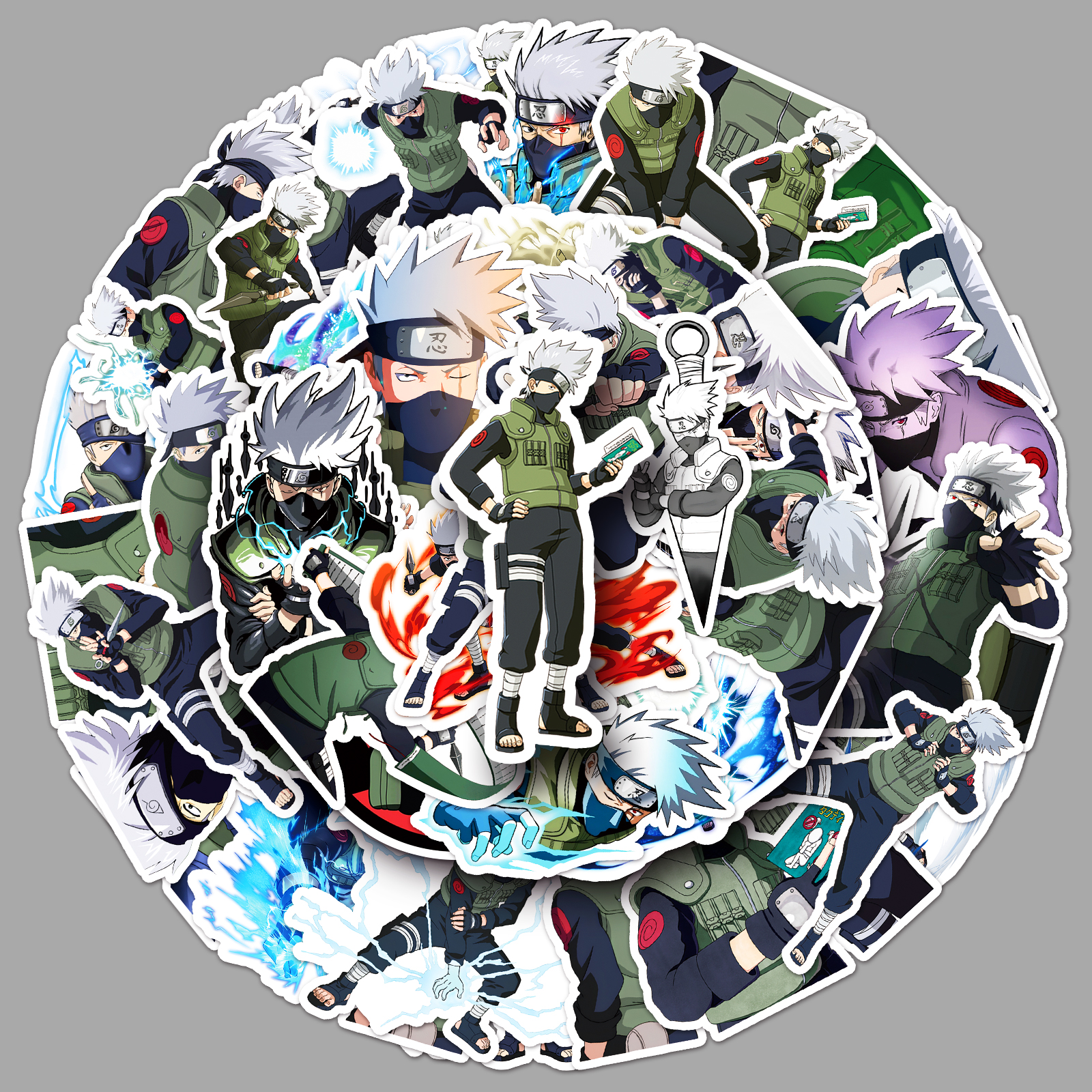 50张卡卡西贴纸人物拆毁精美周边日漫火影忍者装饰笔记本手账贴纸