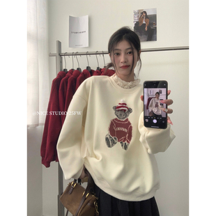 奶思家NICE 戴帽小熊加绒卫衣卫衣08878 STUDIO