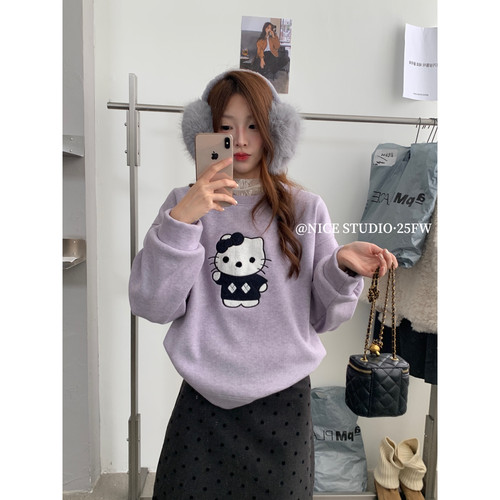 奶思家NICE STUDIO-冬款上新趣味卡通加绒卫衣卫衣08880