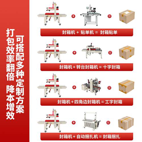 fc-5050d自动打封箱机胶带全自动快fxc-5050d递包机1-12x号纸箱封