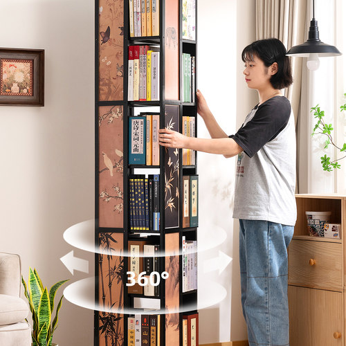 360度旋转书架网红书柜儿童落地