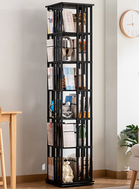 家用旋转书架落地式多功能置物架客厅现代简约多层省空间收纳神器