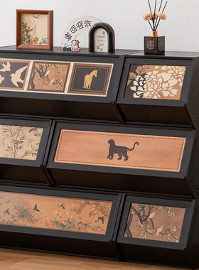 家用收纳柜置物柜子轻奢防尘储物柜多层零食收纳架宝宝衣柜置物架