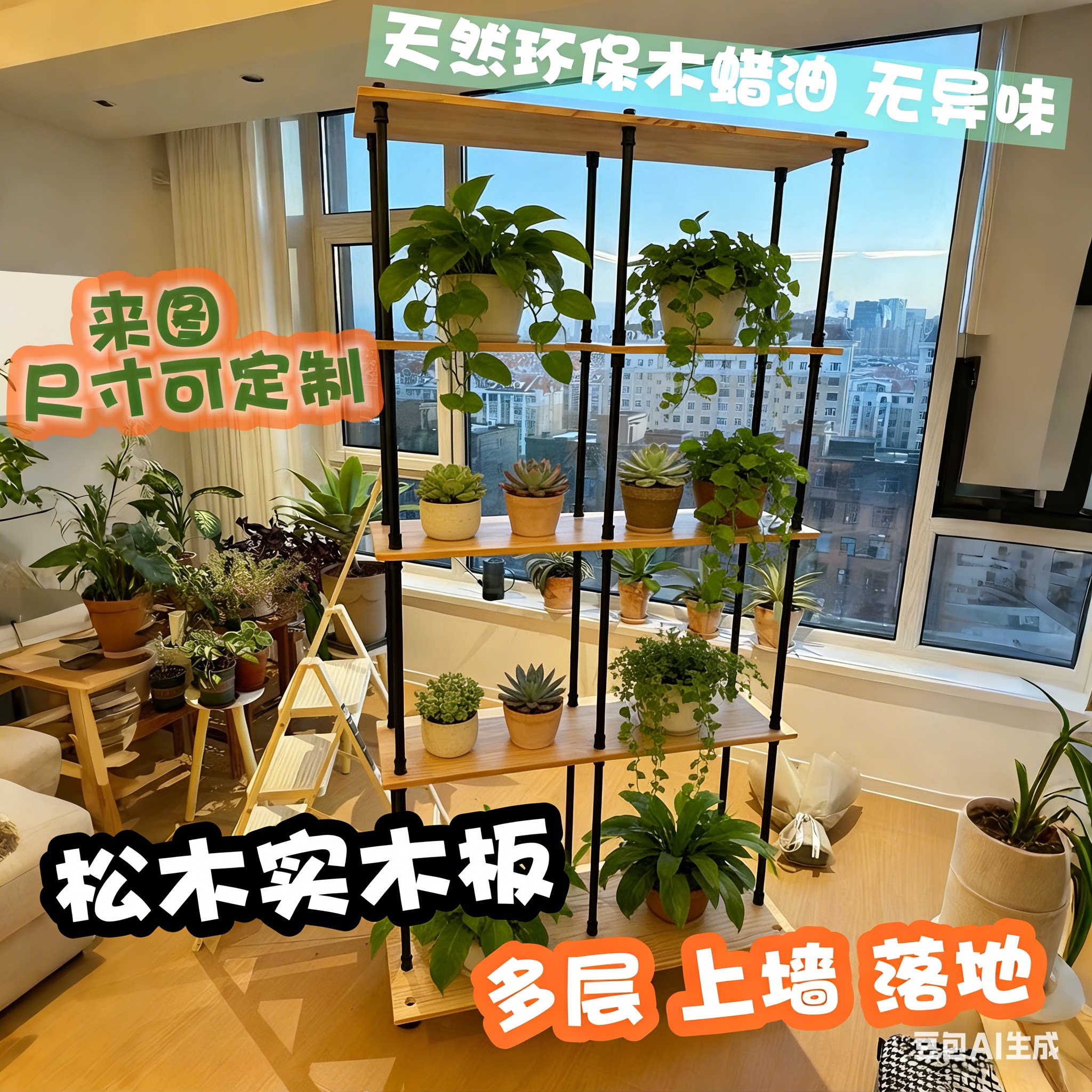 大型盆栽阶梯花器架通用简约定制
