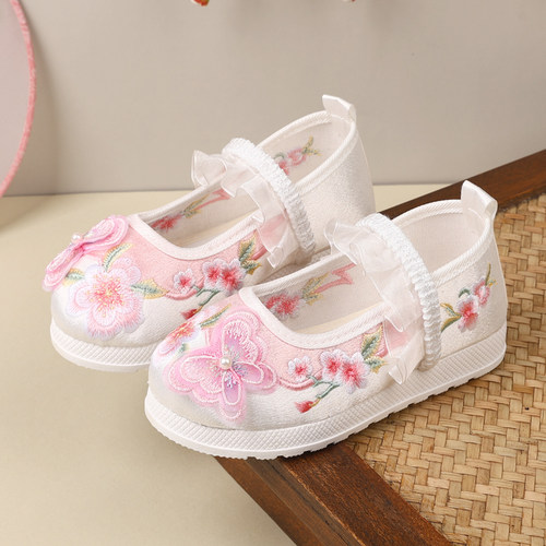 儿童中国风软底防滑汉服绣花鞋子