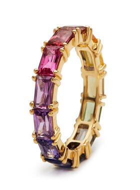 轻奢Ebay热卖 精美时尚彩虹色锆石女士戒指 欧美电商饰品