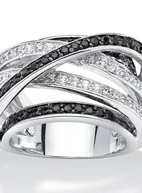 轻奢新款热卖缠绕戒指 欧美时尚多层微镶AAA级食指戒一件