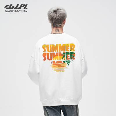 山小川重磅卫衣男款秋冬季2025新款宽松加绒加厚上衣潮无帽长袖