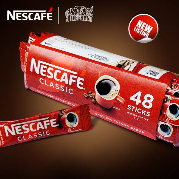 菲律宾原装进口Nescafe雀巢纯黑咖啡1.2克*48包 经典无糖原豆研磨