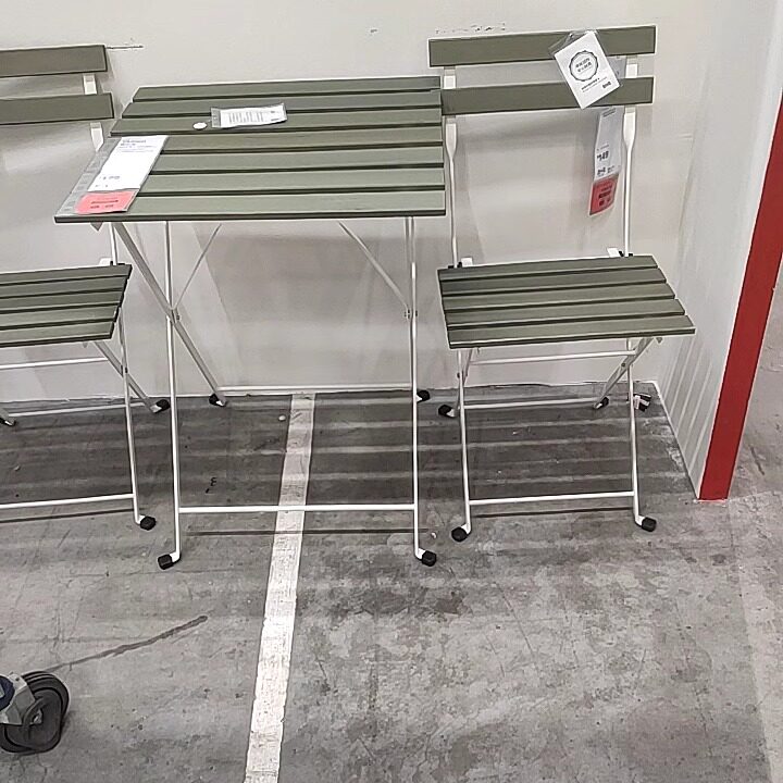 塔尔诺 桌子户外,白色/绿色,55x54 厘米