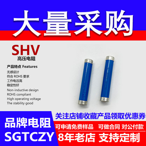 SHV高精度1％耐高压电阻器精密低温漂标准标定2W3W5W10W1KF~100G