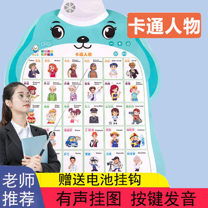 有声挂图儿童早教认知点读发声墙贴家庭长辈亲戚人物称呼职业称谓