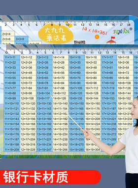 小学生10到20乘法口诀表19x19大九九乘除法墙贴一二年级学习卡片