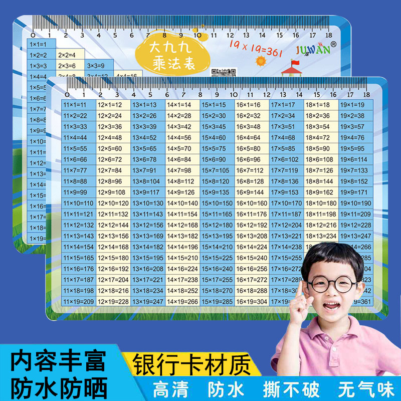 二年级99数学小学生乘法口诀表背诵神器墙贴大九九乘除法教具卡片
