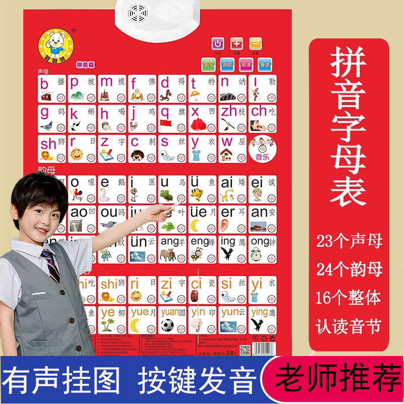 aoe字母表有声挂图宝宝汉字