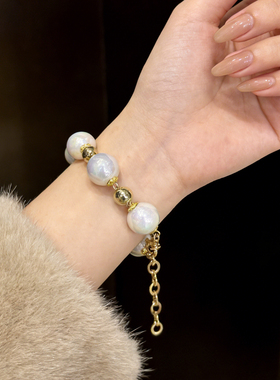 复古巴洛克仿珍珠金色手链