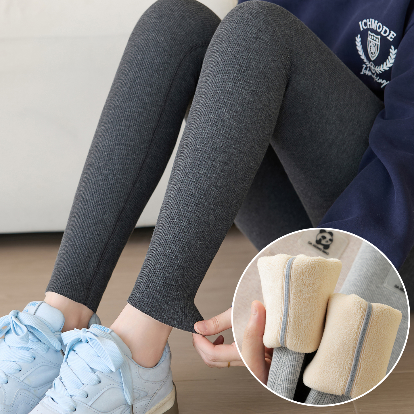 羊羔绒高腰不掉档打底裤女大码胖mm棉裤加绒加厚高弹力外穿冬季