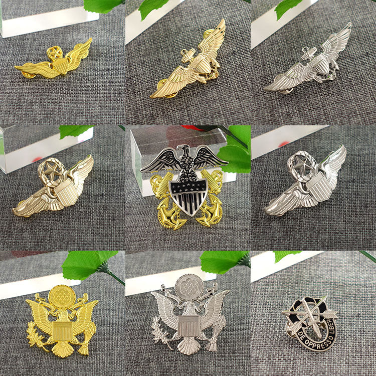 现货人气定制金银飞行徽章美国胸章礼服常服西服影视收藏爱好胸针