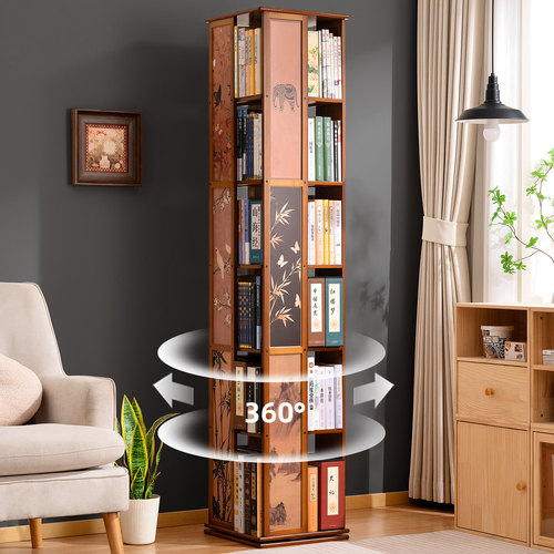 旋转书架360度落地置物架